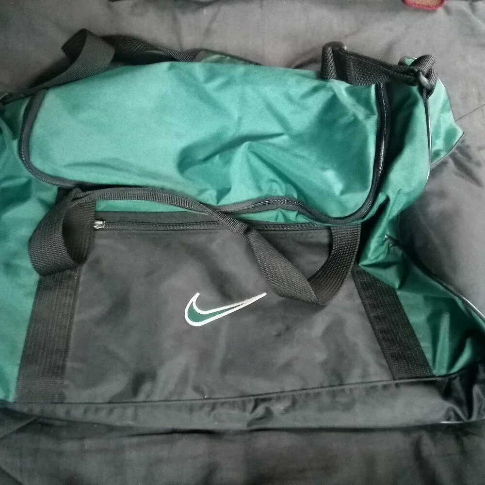 Vintage 90s Nike Swoosh Duffel Bag Teal